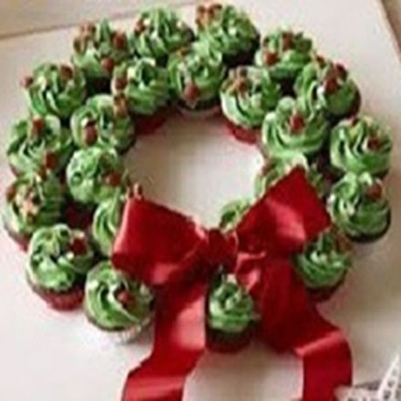 Image de Couronne de minis muffins du temps des Fêtes