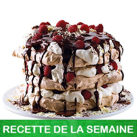 Image de Pavlova chocolat et framboises