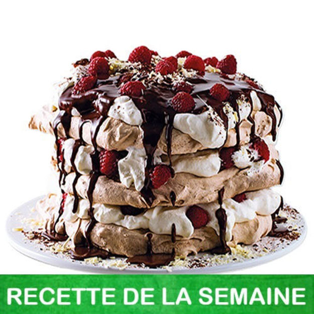 Image de Pavlova chocolat et framboises