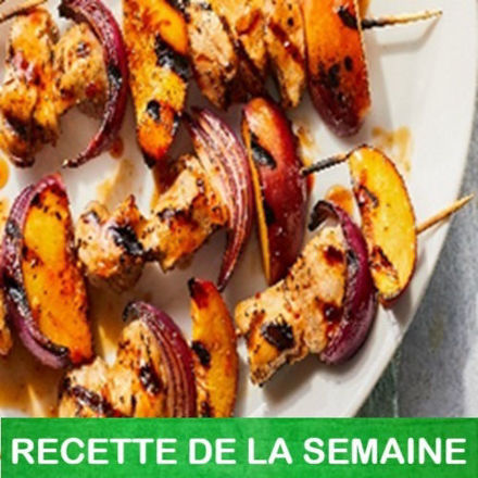 Image de Brochettes de jambon et pêches