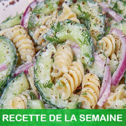 Image de Salade de rotini aux concombres frais du jardin